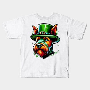 Irish Terrier Celebrates Saint Patrick's Day Kids T-Shirt